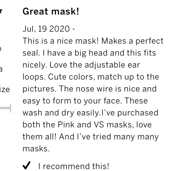 ALMOST GONE! VS PINK SEAMLESS REUSABLE MASK - Picture 7 of 8